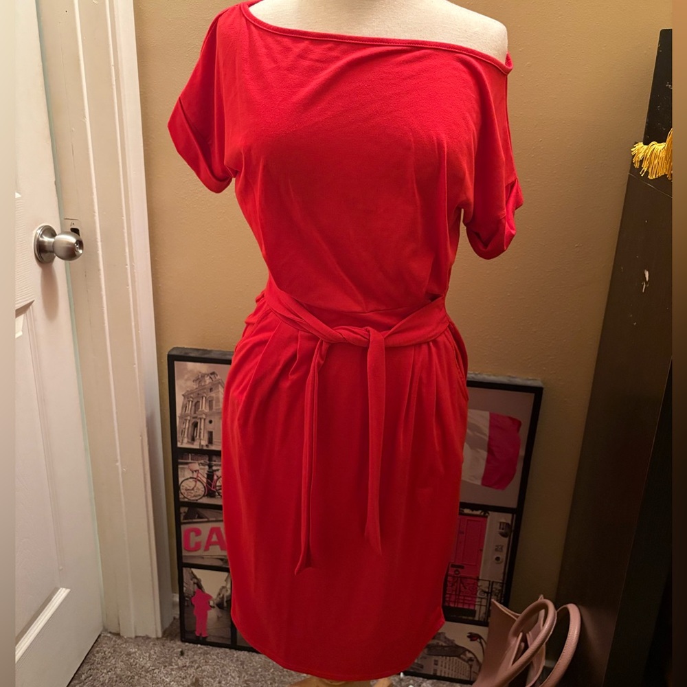 Elegant Red Off-Shoulder Dress